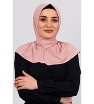 Pudra Pratik Hazır Geçmeli Tesettür Eşarp Sandy Kumaş Arkadan Çıtçıtlı 2101_06