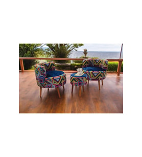 Çay Seti İkili Koltuk Berjer Ve Puf Takımı (salon, Balkon, Ofis) 3 Lü Takım