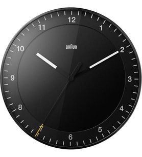 Braun Klasik Büyük Analog Duvar Saati, Sessiz Tarama Hareketi, Kolay Okunabilir, 30 Cm Çap, Siyah, B