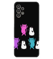 Samsung Galaxy M14 Kılıf Resimli Desenli Silikon Platinium Series Cat Dance 1824