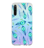 PrintiFy Xiaomi Redmi Note 8 ile Uyumlu 1mm Slim Fit Nazar Boncuğu 3 Baskılı Şeffaf  Kılıf