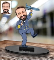 Kişiye Özel Pilot Tasarımlı Karikatür Biblo 102