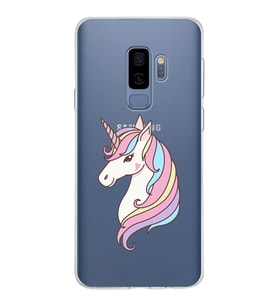 Samsung Galaxy S9 Plus Kapak Unicorn Tasarımlı Şeffaf Silikon Kılıf
