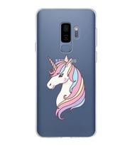 Samsung Galaxy S9 Plus Kapak Unicorn Tasarımlı Şeffaf Silikon Kılıf