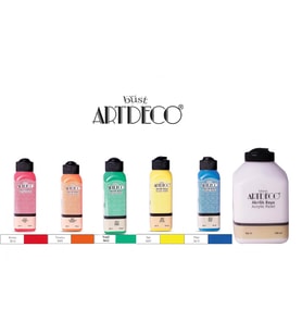 Artdeco Akrilik Boya 5 Canlı Renk 140ml + Beyaz 500 ml (Kırmızı+Turuncu+Sarı+Yeşil+Mavi+500 Beyaz)