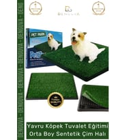 #KöpekEğitim Pet Park Mini Yavru Köpek Tuvalet Eğitim Seti Su Geçirmez Alt Hazneli Orta Boy Sentetik
