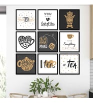 9 Parça Çerçeve Görünümlü MDF Tablo Set
