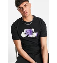 Nike Air Jordan Jumpman SS Crew Mens Tee Grafik Baskılı Erkek Günlük Tişört Siyah