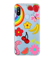 PrintiFy Xiaomi Mi A2 ile Uyumlu 1mm Slim Fit Water Color 5 Baskılı Şeffaf  Kılıf