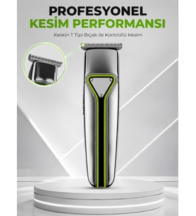 Şarjlı Saç Sakal Tıraş Makinesi T Başlıklı 1 2 3 mm Taraklı Kablolu ve Kablosuz Kullanım