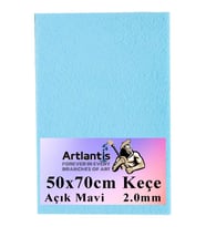 Açık Mavi Keçe 50x70 cm 2.0 mm 1 Adet Renkli Hobi Keçesi Elişi Keçesi Anasınıfı Kreş Okul Öncesi