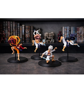 4'Lü One Piece Monkey D. Luffy Mini Aksiyon Figürü – Saldırı Pozları Serisi  10×6,5 cm Anime Figür