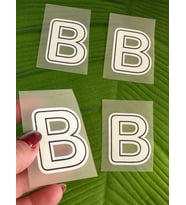 5X4 CM 4 ADET ÜTÜ İLE YAPIŞAN B HARFİ TRANSFER BASKI ARMA (Beyaz)