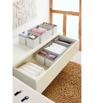Gri Çizgili Çekmece Içi Organızer Set - DDLC-177 (Renksiz)