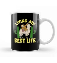 Living My Best Life Adorable Sloth Riding Llama Kupa Bardak Porselen
