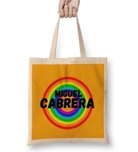 Michelangelo Quotes Gift - Vintage Retro Rainbow Style Bez Çanta Uzun Saplı