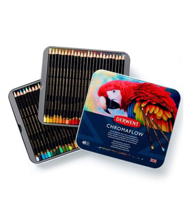 Derwent Chromaflow Kuruboya 48 Renk Metal Kutu 