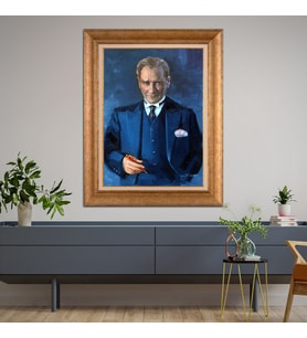 Altın Varaklı Paspartulu Çerçeveli Tablo rv1213
