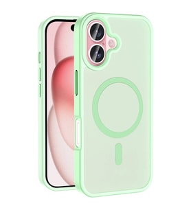 Lexroo iPhone 16 Kılıf M-safe Şarj Özellikli Mat Arka Yüzey Sio Kılıf - Açık Yeşil