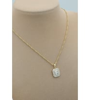 STİL İNCİSİ/ XUPING JEWELRY BAGET BÜYÜK ZİRKON TAŞLI KOLYE (Altın)