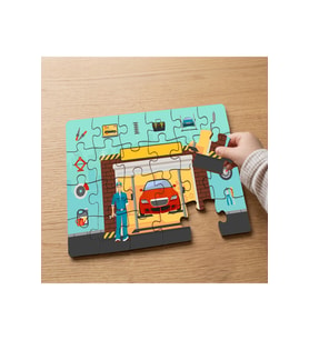 Araba Tamircisi - Usta Tasarımlı 24 Parça Ahşap Çocuk Puzzle MPK0140