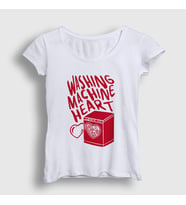 Presmono Kadın Beyaz Washing Machine Heart Mitski T-Shirt 545779tt (Beyaz)