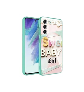 Samsung Galaxy S21 FE Uyumlu Kılıf Kamera Korumalı Desenli Sert Silikon Zore Epoksi Kapak