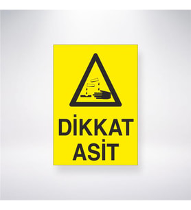 Dikkat Asit 21x28 Arkası Yapışkanlı Levha