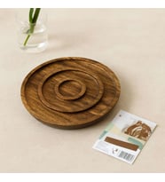 Akasya Ahşap 3 Bölmeli Yuvarlak Servis Tepsisi 20 cm - 50'li Paket