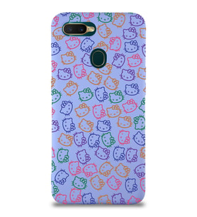 Oppo A5s Uyumlu Lansman Kılıf Hello Kitty Tasarımlı İçi Kadife Kapak-Lila (Şeffaf)