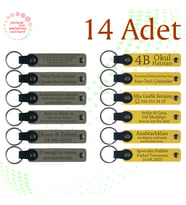 Kül Gri & Sarı, 14’lü Set, Kişiye Özel Anahtarlık, Kurumsal Konferans Katılımcılarına Hediye
