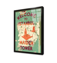 Kız Kulesi Çerçeveli Cam Tablo