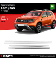 Dacia Duster Krom Cam Çıtası 4 Prç. 2018-2024