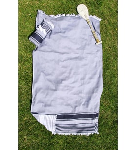 %100 Pamuk 90x160 Desenli Plaj Havlusu (Lacivert)
