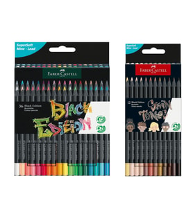 Faber Castell Black Edition 36 Renk Kuru Boya ve 12 Renk Skin Tones İkisi Birarada Set