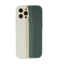Apple İphone 12 Pro Kılıf Ebruli Lansman Silikon - Beyaz-gri
