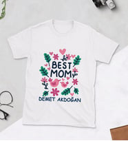 Best Mom Çiçekli Baskılı Tshirt (Beyaz)