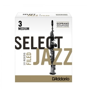 D'Addario RSF10SSX3M Select Jazz Unfiled Soprano Saksafon Kamışı No: 3 Medium (Profesyonel/Caz) - 10'lu Paket  Dengeli, Gür Ses ve Kararlı Üfleme Tepkisi