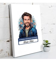 Kişiye Özel Hediye Karikatürlü En İyi Erkek Bilgisayar Programcısı Kanvas Tablo