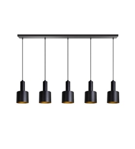 MYLİGHTS RUSTİK  SARKIT AVİZE MASA ÜSTÜ SARKIT dörtlü AVİZE 100cm  (Siyah)