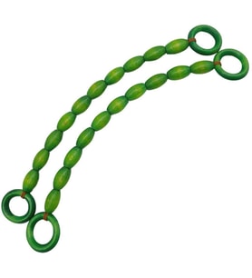 Angel Çanta Aksesuar 20 mm Oval Ahşap Boncuklu 40 cm Yeşil Renk Çanta Sapı