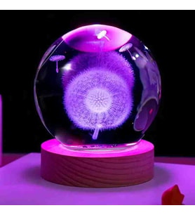 Wolawood Kristal Cam Kar Küresi 3D Renk Değiştiren Rgb'li Doğal Ahşap Standlı USB Kablolu LED Işıklı Lamba Seti Konsept Dekoratif Hediyelik Eşya Top Dekor Özel Premium Seri