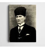 Siyah Beyaz Atatürk Kanvas Tablo