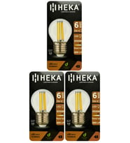 (3 Adet) Heka 6W (51W) 6500K (Beyaz Işık) E27 Duylu Şeffaf Led Ampul