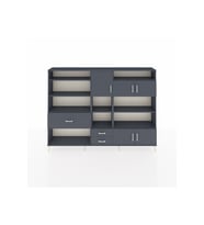Arges Dolap 13 Raflı 3 Çekmeceli 5 Kapaklı 220x30x163 Antrasit-Antrasit