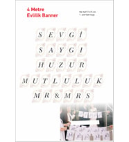 Söz Nişan Nikah Flama Banner Soft Çiçek Temalı 4mt Demonte