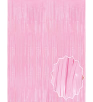 Soft Pembe Püsküllü Kapı Perdesi - Parti, Baby Shower, Cinsiyet Partisi 1x2 m (STD)