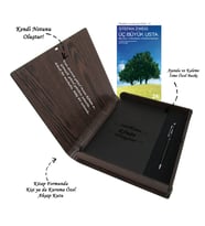Kişiye Özel Kitap Ajanda Kalem Seti (Kitap Formunda Ahşap Kutulu) (Model 1)