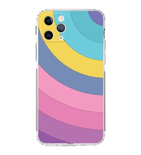 Apple iPhone 11 Pro Max Uyumlu Kamera Korumalı Tıpalı Kapak Renk Cümbüşü Tasarımlı Şeffaf Kılıf