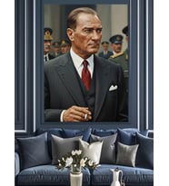 Mustafa Kemal Atatürk Dekoratif Kanvas - Mdf Ahşap Tablo